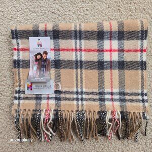 NWT Extra Fine Merino Wool Plaid Scarf Made in Ireland